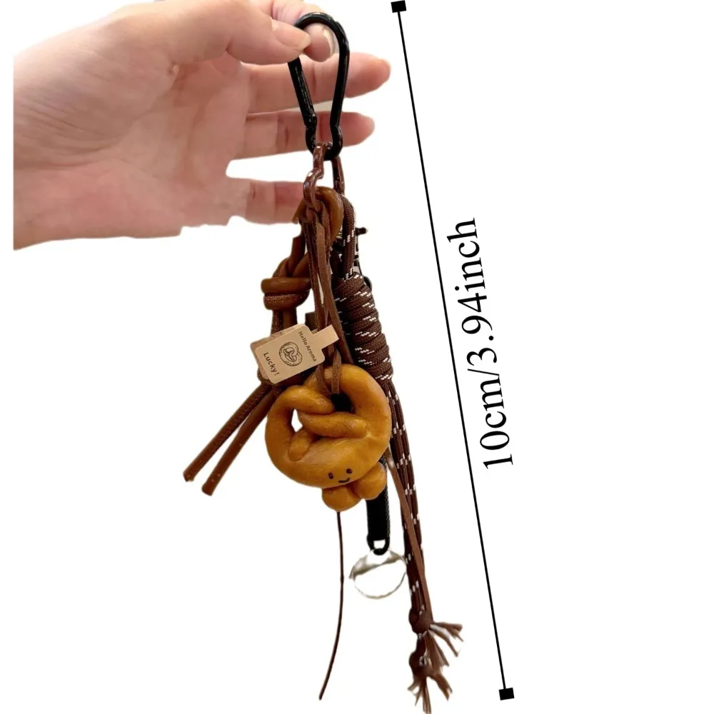 Korean Style Bread Bag Pendant Autumn-Winter Alkali Water Bound Bread Chocolate Climbing Rope Keychain Multifunction