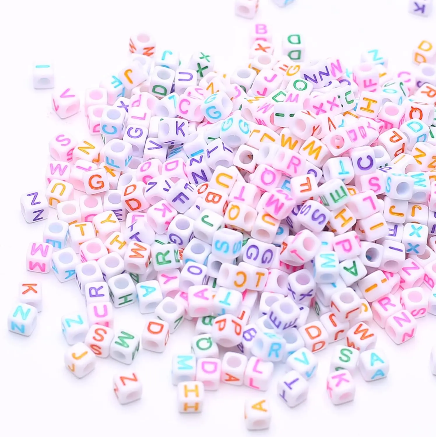 1000 pçs letras grânulo 6x6mm contas do alfabeto inglês para fazer jóias diy nome personalizado corrente acessórios crianças brinquedos