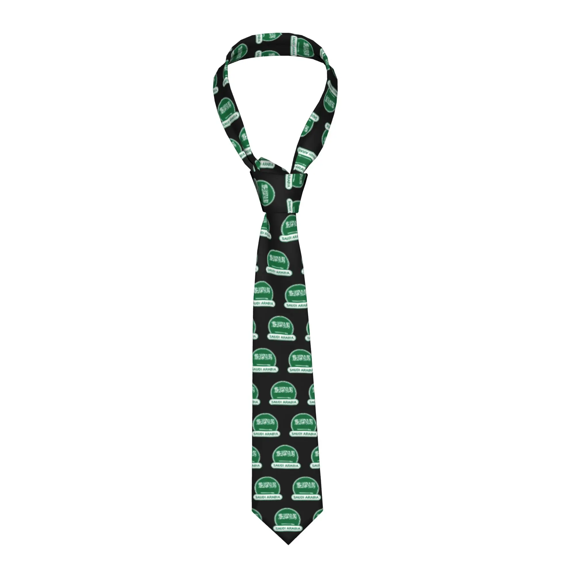 Saudi Arabia Country Badge Flag Tie Men Classic  Silk Business Neckties