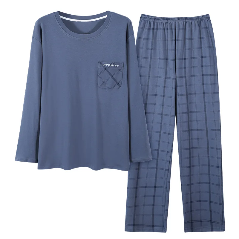 

New Mens Lightweight Long Sleeve Pajama Set Round Neck Spring Autumn Loungewear Home Sleepwear Comfortable Pants Outfit Outdoor