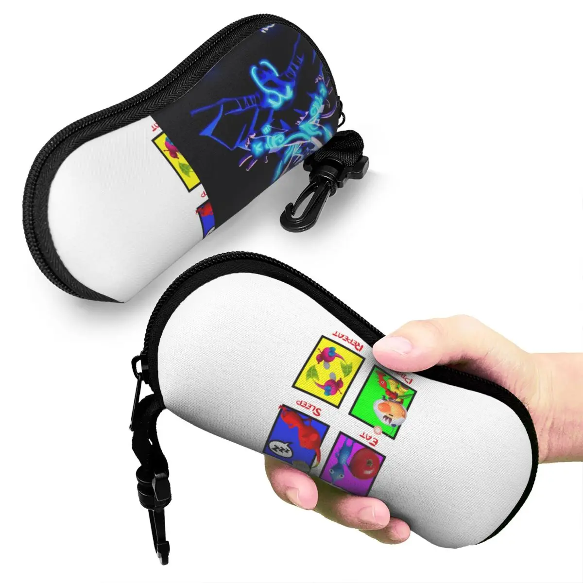 

Eat Sleep Pikmin Repeat Shell Glasses Case Portable Sunglasses Box Women Men Soft Eyeglasses Bag Pouch