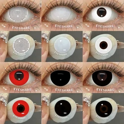 EYESHARE Cosplay Colored Contact Lenses for Halloween 1Pair White Contact Black Lenses Anime Contact Crazy Lens Red Colored Lens