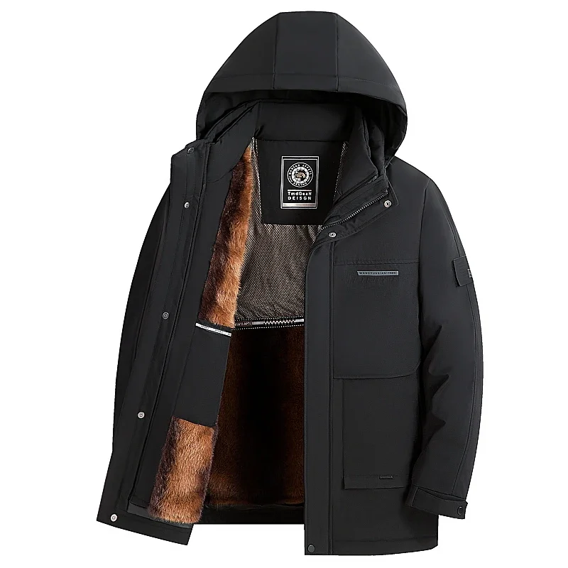 Gorasion homens inverno destacável com capuz algodão acolchoado jaquetas engrossado simples casaco quente roupas masculinas caminhada ao ar livre inverno