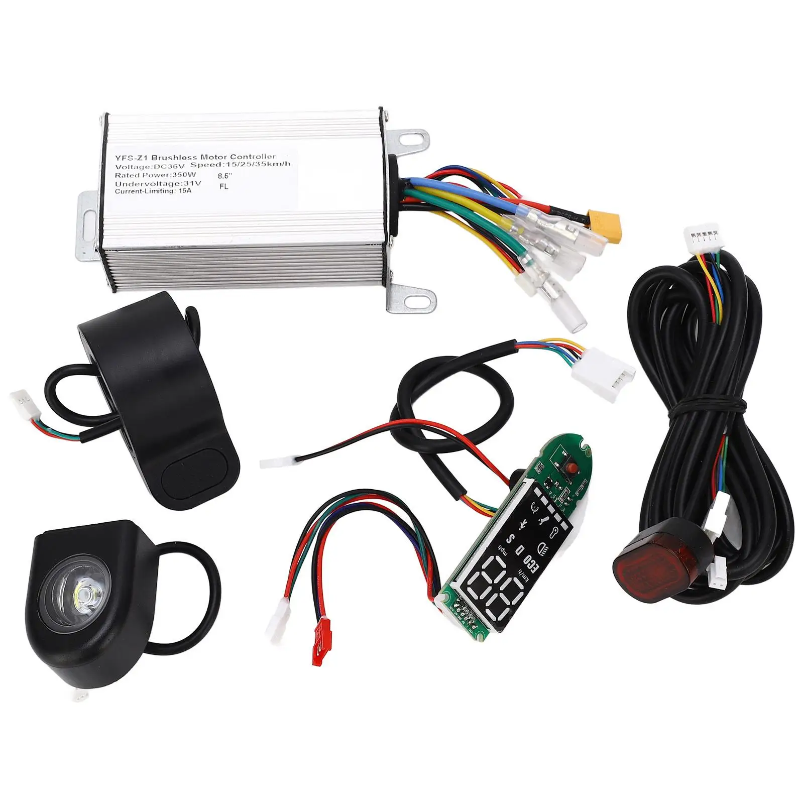 مجموعة وحدة تحكم سكوتر كهربائي 36 فولت مع مقبض فرامل من سبائك الألومنيوم ولوحة دوائر كهربائية ومجموعة مصابيح أمامية للسكوتر الإلكتروني #2