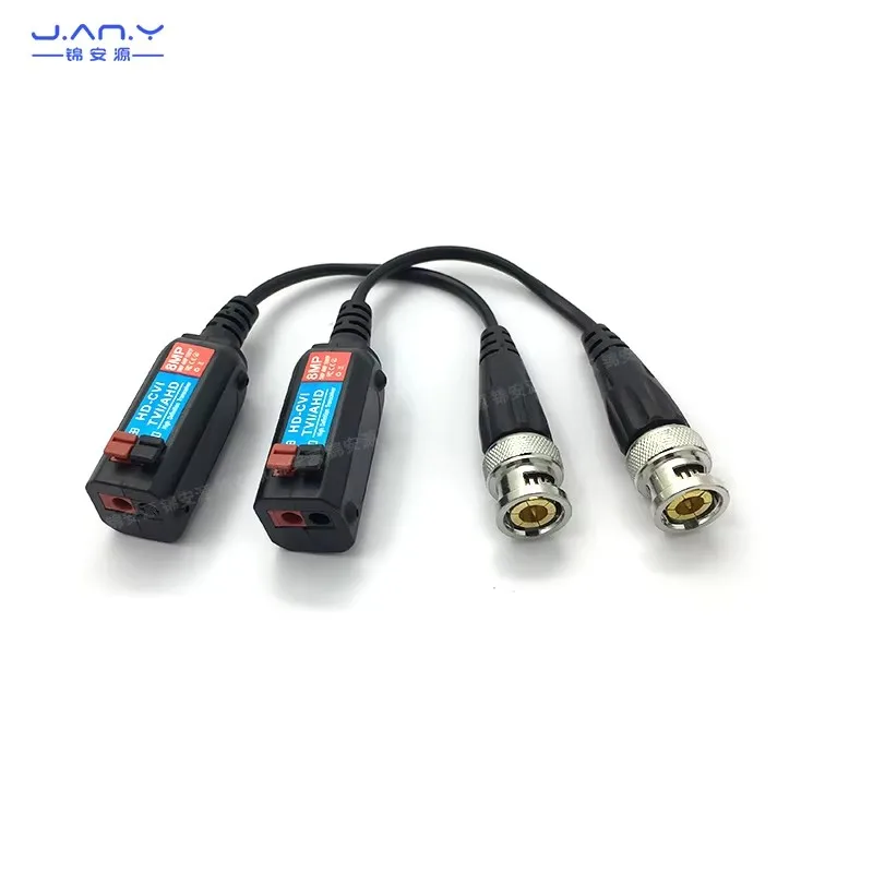 8mp twisted pair transmission network cable to BNC connector video monitoring coaxial passive HD signal extender