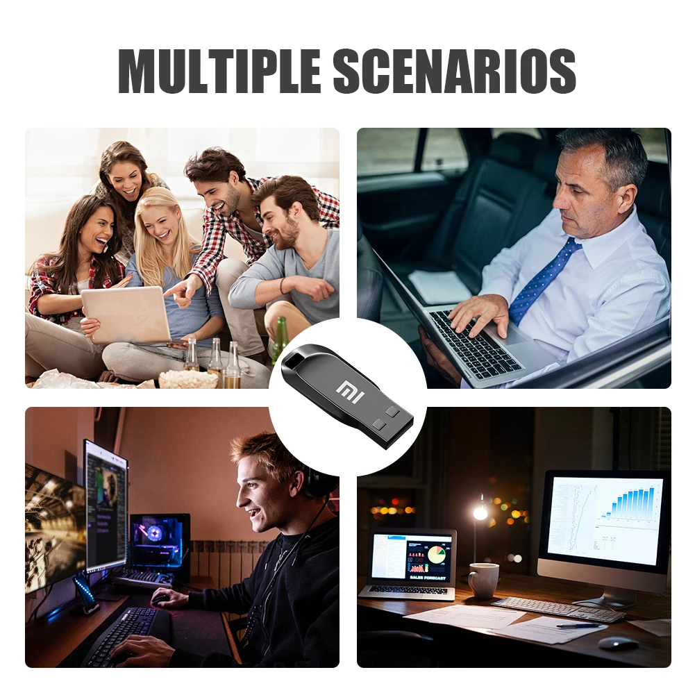 Xiaomi 2TB Metal USB 3,0 Memoria USB Pen Drive Pendrive USB Flash Drive 1TB de alta velocidad Cle USB Flash Memory Key USB Drive para PC