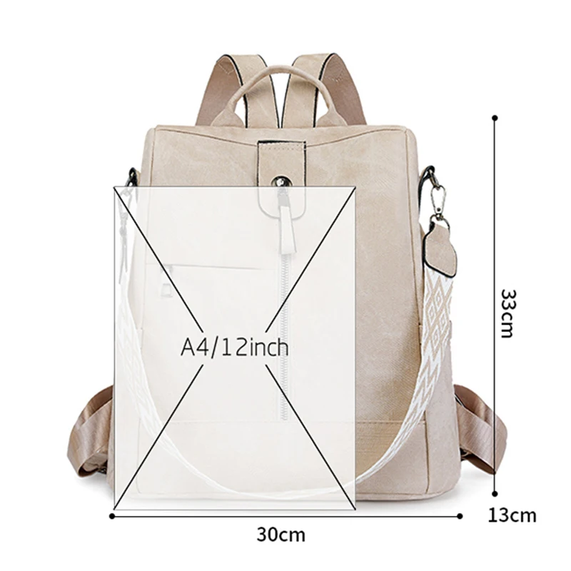 Fashion Anti-theft Backpack Female High Quality Leather Daypack Women Shoulder Bags Designer Ladies Lightweight Travel Rucksack