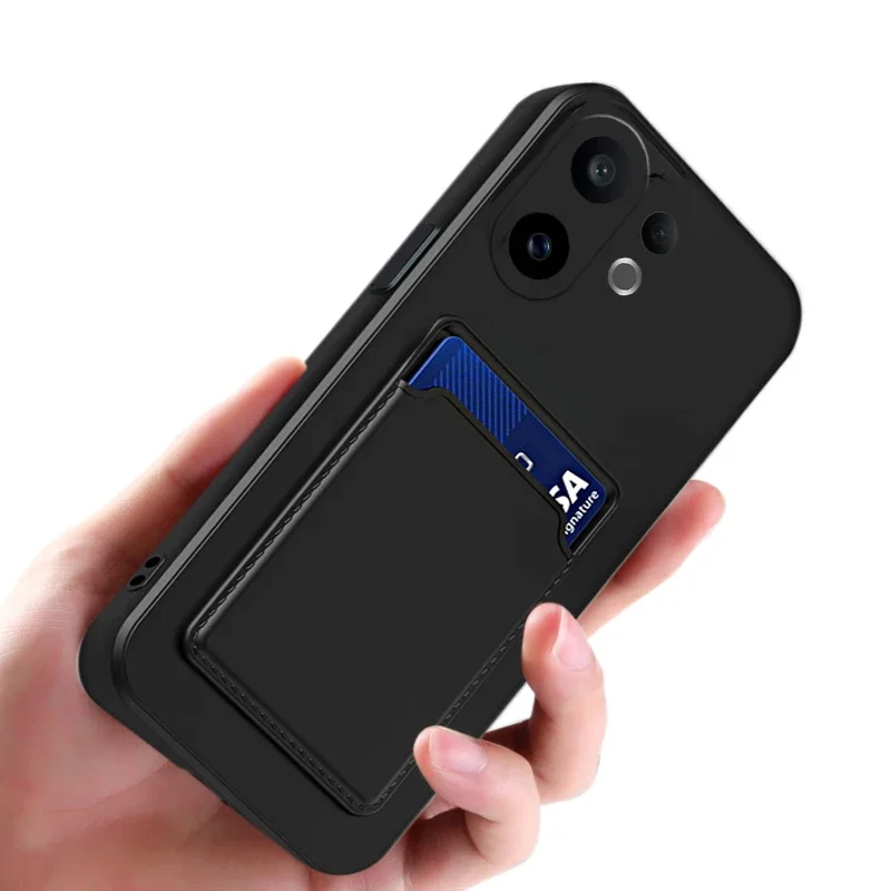 

Luxury Soft Silicone Wallet Case For VIVO X200 FE 5G Card Holder Slot for VIVO X200 Pro Mini Back Cover