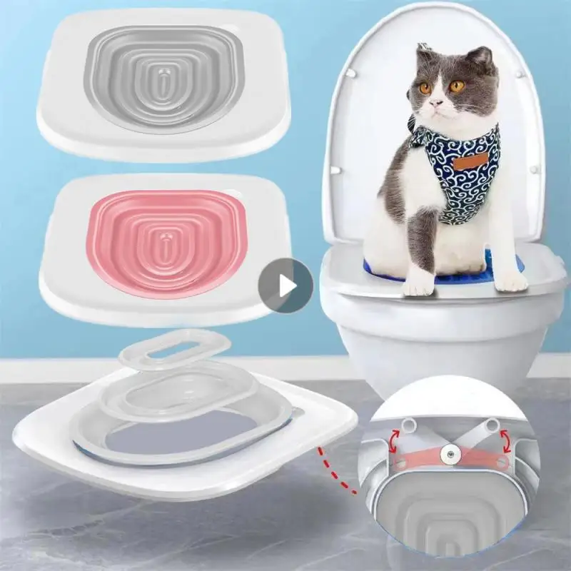 Plastic Cat Toilet Training Kit Reusable Puppy Cat Litter Mat Cat Toilet Trainer Toilet Pets Cleaning Cats Training Products