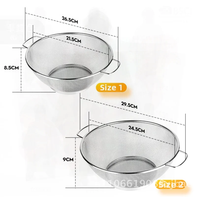 

Stainless Steel Drain Basket for Kitchen Multi-functional Vegetable Fruit Cleaning Rice Washing Basket Modern Minimalist Design