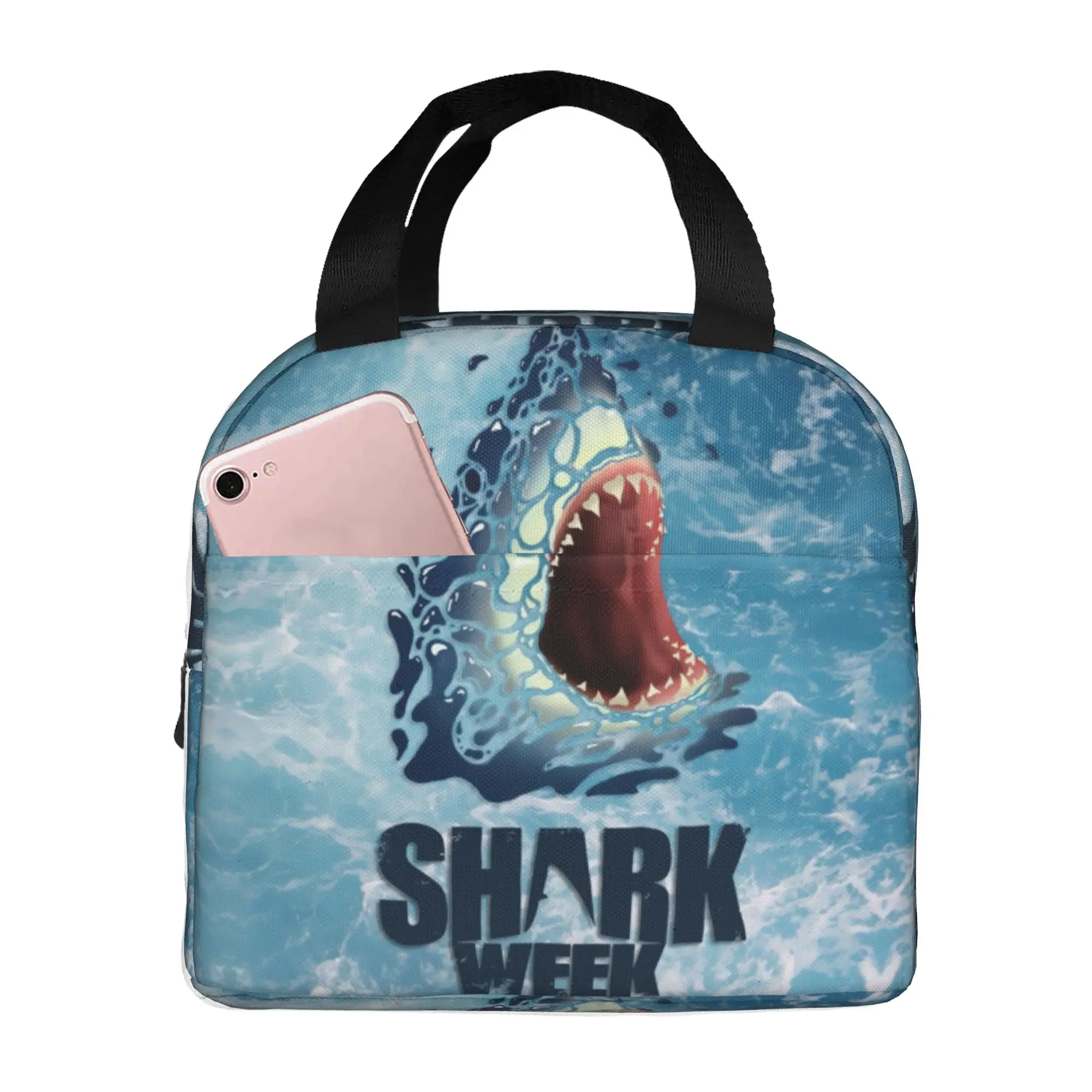 J-Jaw-Shark Lunch Bag Women Classic Film Cooler Thermal Insulated Lunch Box for Adult Office
