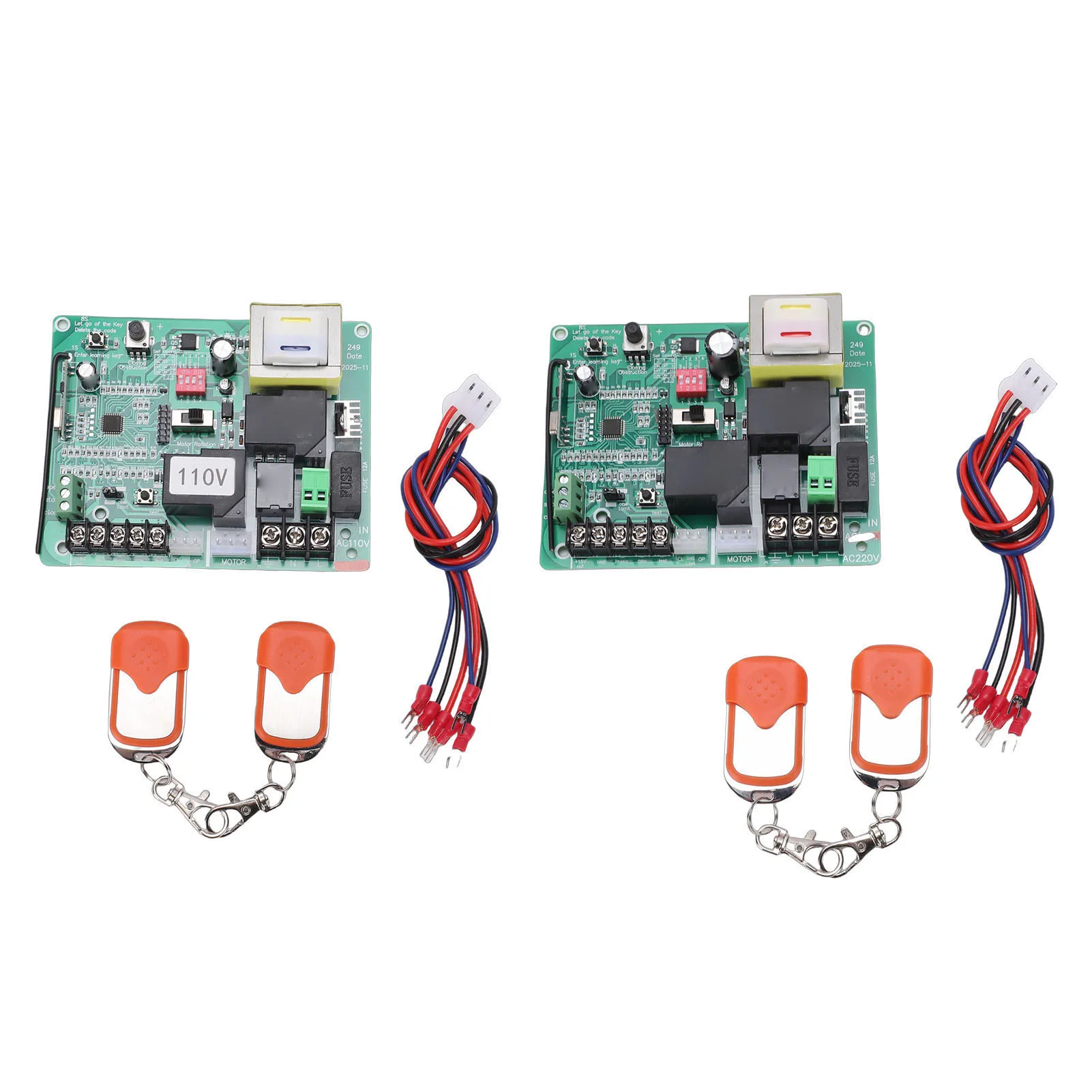 Sliding Gate Opener Control Board Set Universal Electric Door Controller Circuit Board w Remote Control for Factory Residential