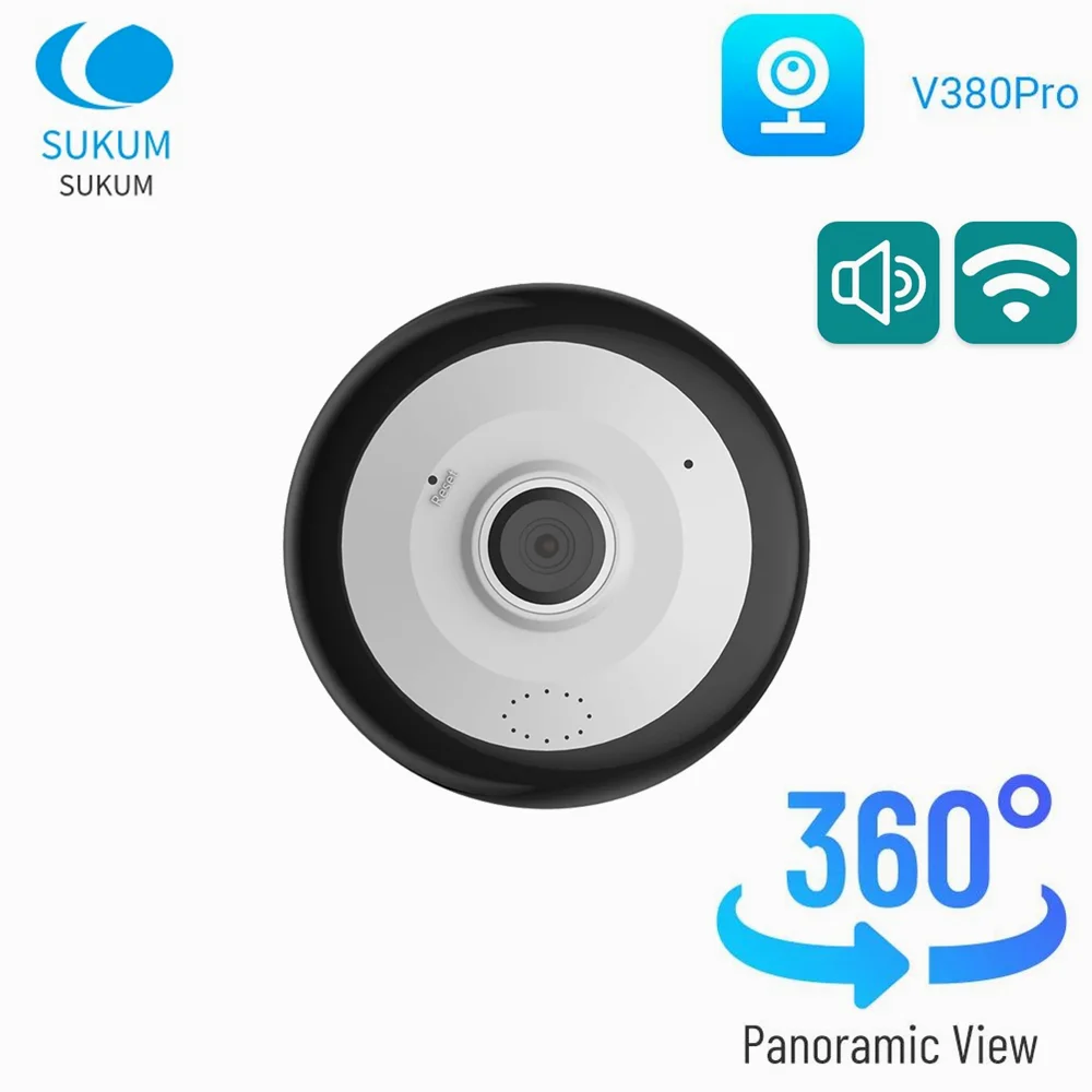 

5MP WIFI Fisheye Camera 360 Panoramic V380 Pro Security Protection Wireless Smart Home CCTV Camera Two Ways AUDIO