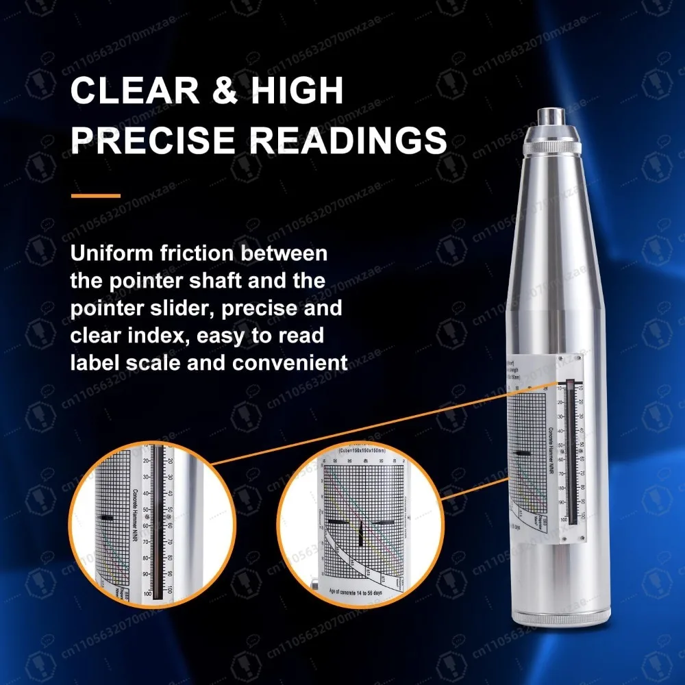 جهاز اختبار المطرقة الخرسانية، أداة اختبار مقياس المرونة 10-60 ميجا باسكال 1450-8702 رطل لكل بوصة مربعة، اختبار مقياس المرونة المحمول مع ملصق إنجليزي