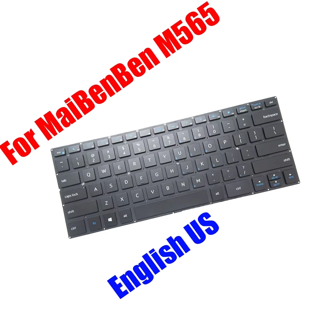 

Для MaiBen Ben M565 английский, США, с задней клавиатурой для ноутбука, черный