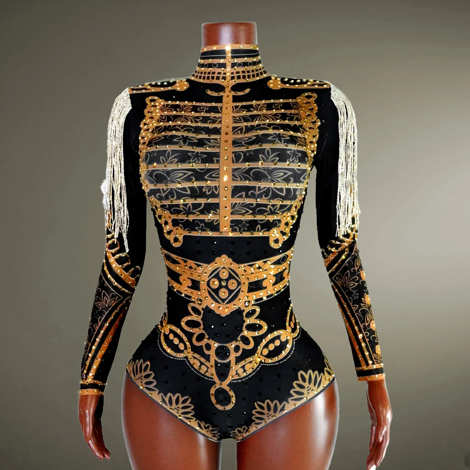 مثير المرأة هامش حجر الراين القطب الرقص بذلة ملهى ليلي أداء الزي سحب الملكة تظهر زي 2025 تصميم جديد حار