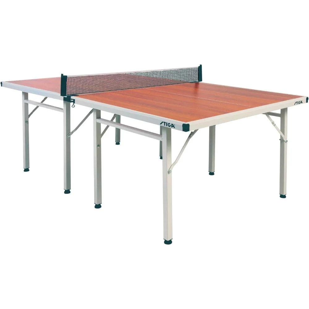 Woodgrain Space Saver Table Tennis Table - Perfect for Compact Spaces - Quick, Easy Storage - No Assembly Required