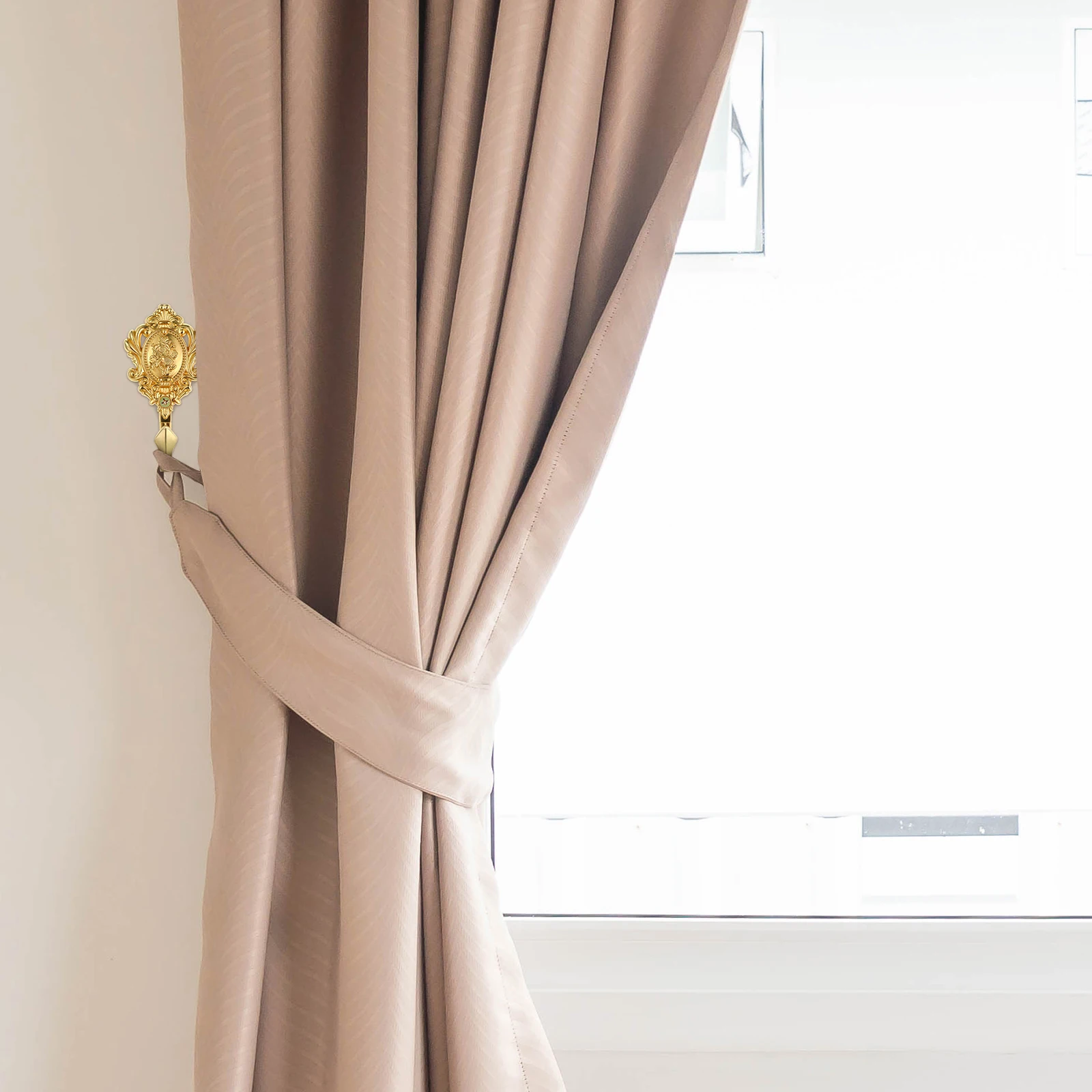 

Curtain Tiebacks for Wall 2Pcs Drapery Holdbacks Hooks Side Holder Window Hanger Indoor Outdoor Home Decor