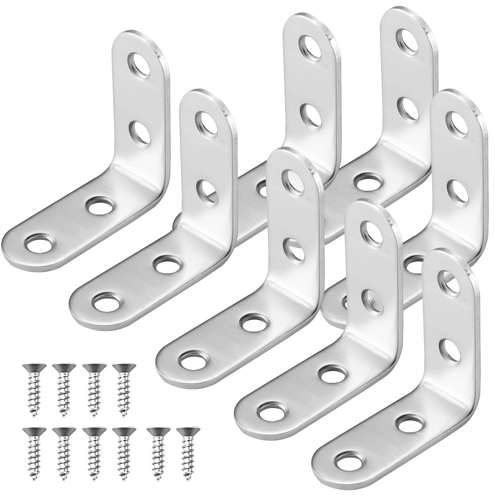 

1 set 1 Set Stainless Steel Corner Iron Angle Brackets For Furniture Repair Shelves Tables Beds Metal Brackets Hardware Kit