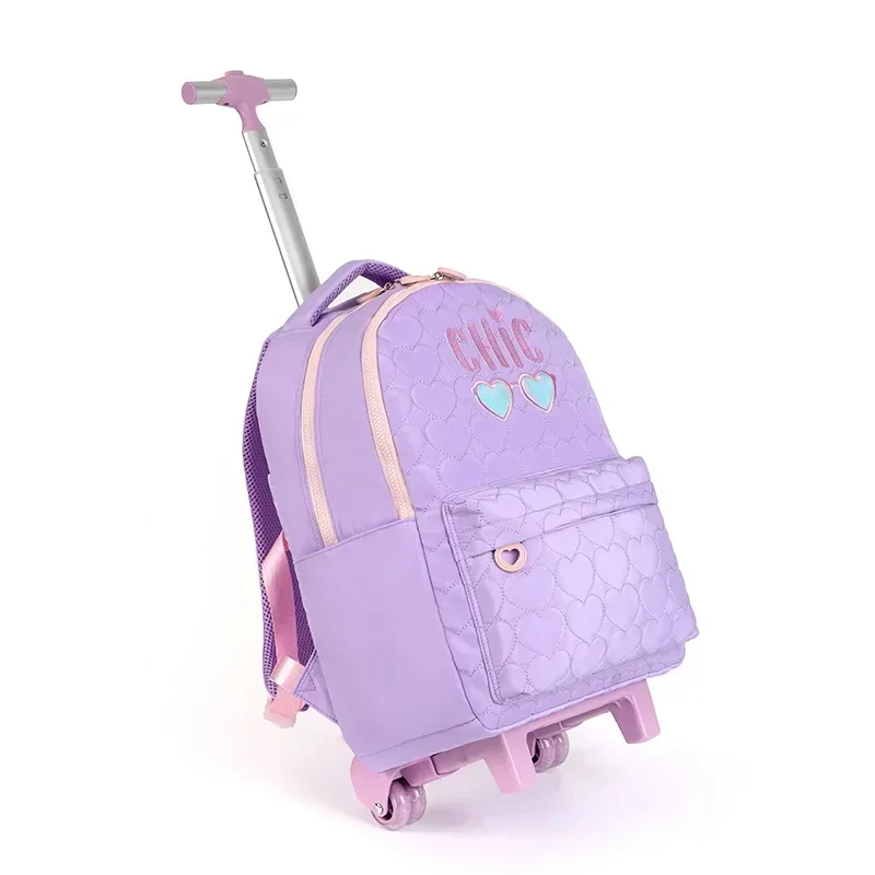 School Bag with Wheels for Girls School Trolley Bags with Wheels School Rolling Backpack for Girl Wheeled Backpack Bag for Kids