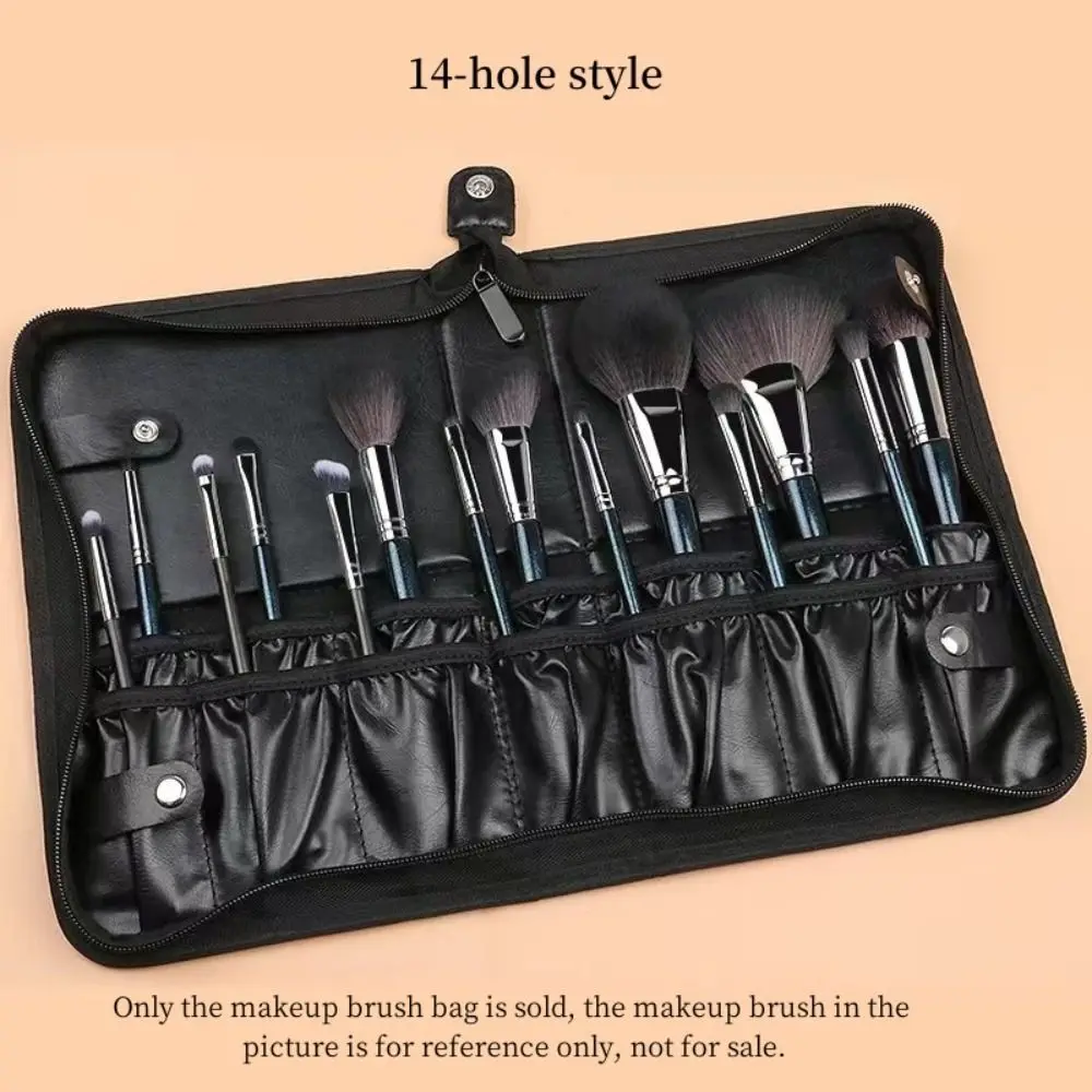 Standable Makeup Brush Holder Dustproof Portable Cosmetic Brush Protective Case Multipurpose Foldable Makeup Brush Storage Bag
