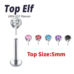 G23 ASTM F136 Titanium 16G Labret Piercing Threadedless Cartilage Tragus Earrings Labret Stud Earrings Body Jewelry