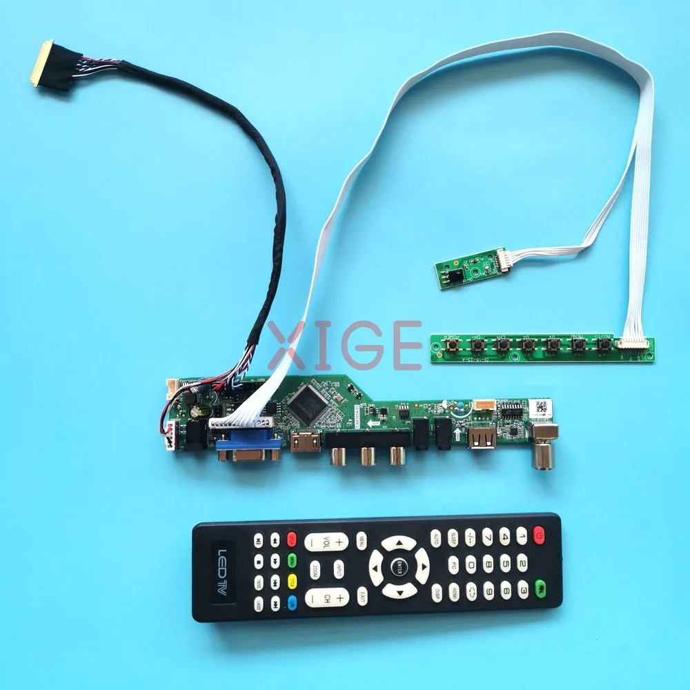 

Kit Driver Controller Board For LTN156AT19-001 LTN156AT20-H01 40-Pin LVDS 15.6" Laptop Screen HDMI+VGA+AV+USB Analog TV 1366x768