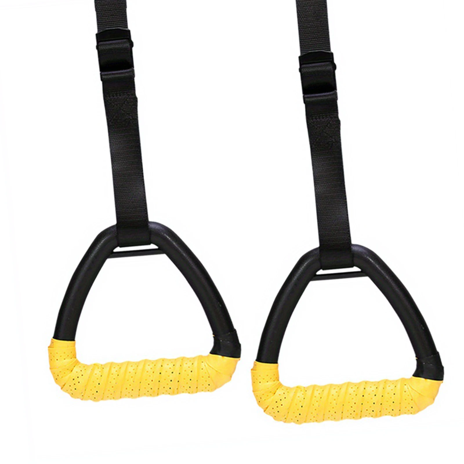 1 Pair Pull-Up Gymnastic Rings with Adjustable Nylon Strap Pulling Rings Anti-Slip Surface Design for Home Workouts Fitness