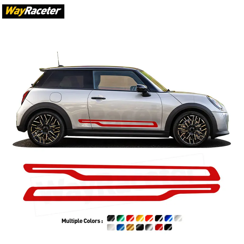 

2 Pcs/Set Edition GP JCW Door Side Stripes Sticker Carbon Fiber Vinyl Decal For MINI Cooper 2024 2025 J01 F66 F65 F67 2026