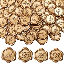 30pcs A B M R Alphabet Style Wax Seal Stickers Self Adhesive Wedding Invitations Greeting Cards Envelopes Gold Stickers