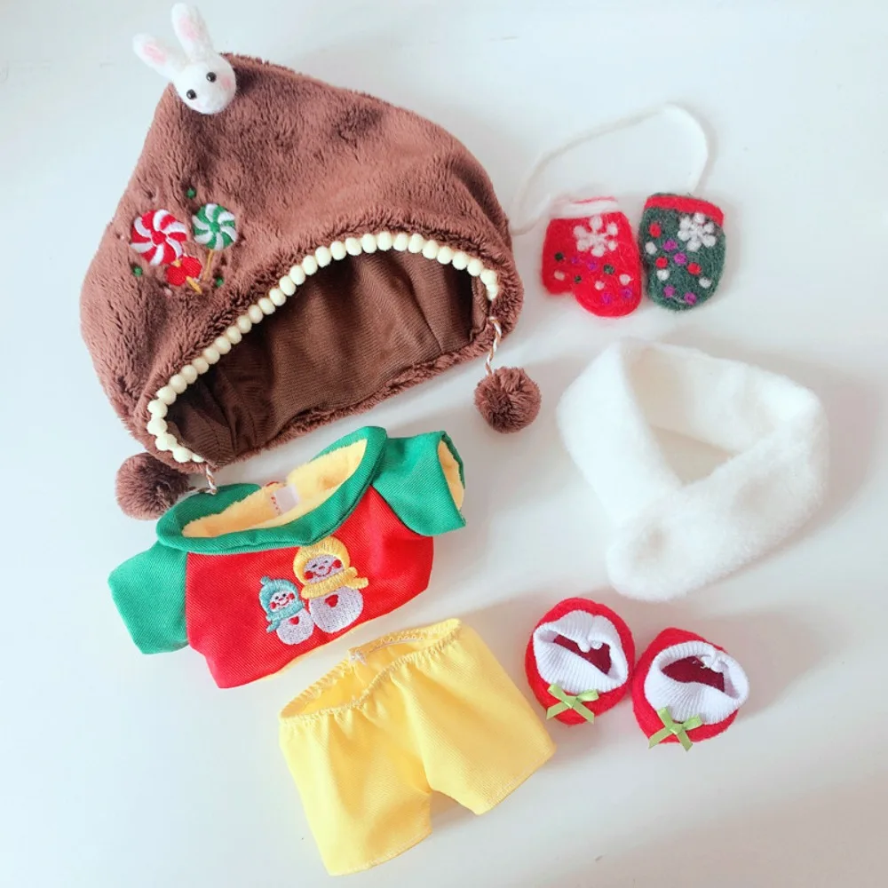 

DIY Clothing Lollipop Cotton Doll Clothes Gloves Snowman Cotton Doll Suit Set Replacement Collection Plush Toy Clothes Christmas