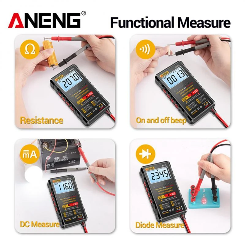 ANENG M119 Portable Digital Multimeter 6000 Counts Multimetro Avometer Transistor Capacitor Tester