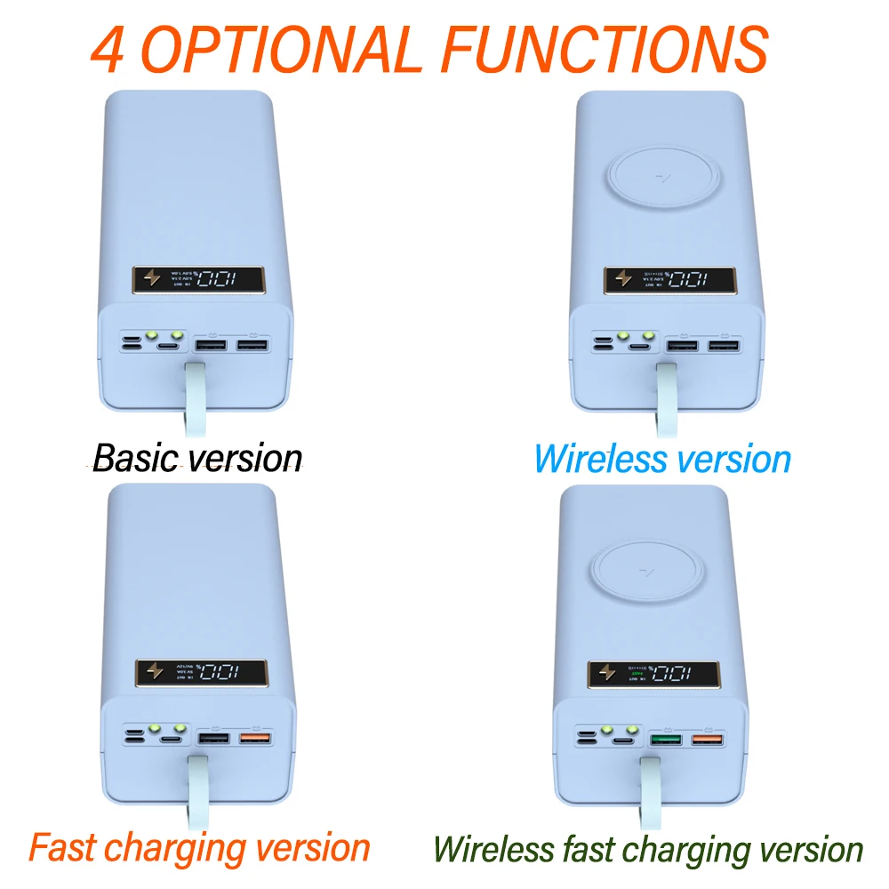 21 Cell 18650 Detachable Solder-Free DIY Power Bank Kit Mobile Power Supply Housing Assembly Wireless Charging Module