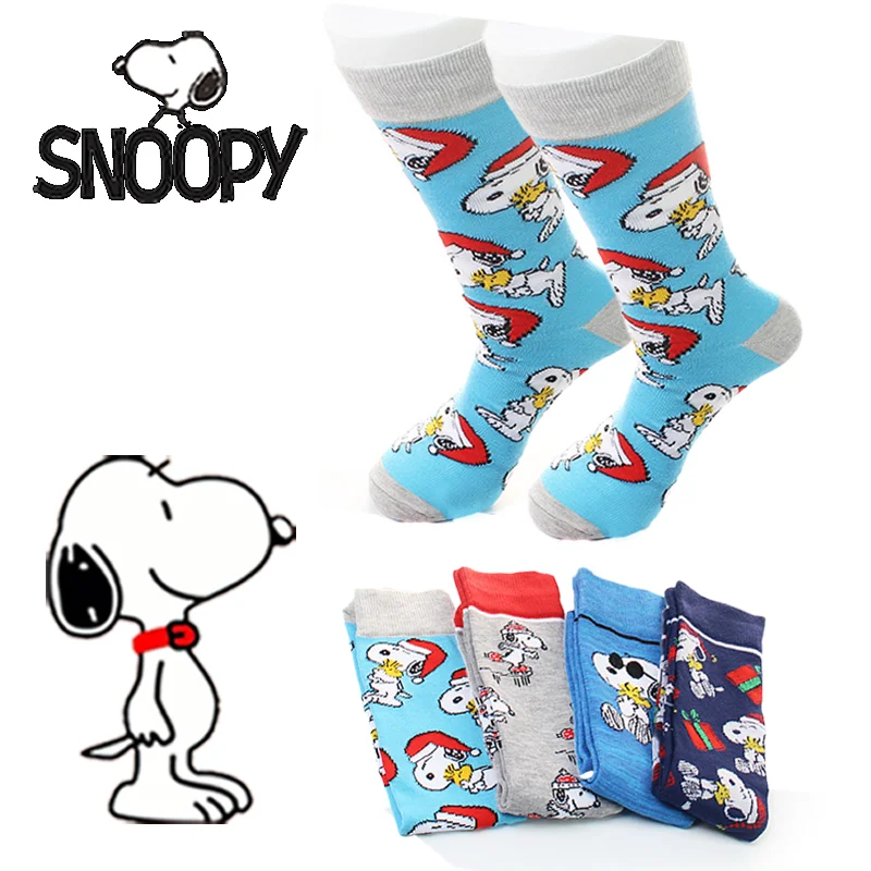 

Носки Снупи, милые мужские и женские хлопковые длинные повседневные носки с принтом, осень-зима, теплые чулки в стиле хип-хоп для пар, мягкие домашние чулки