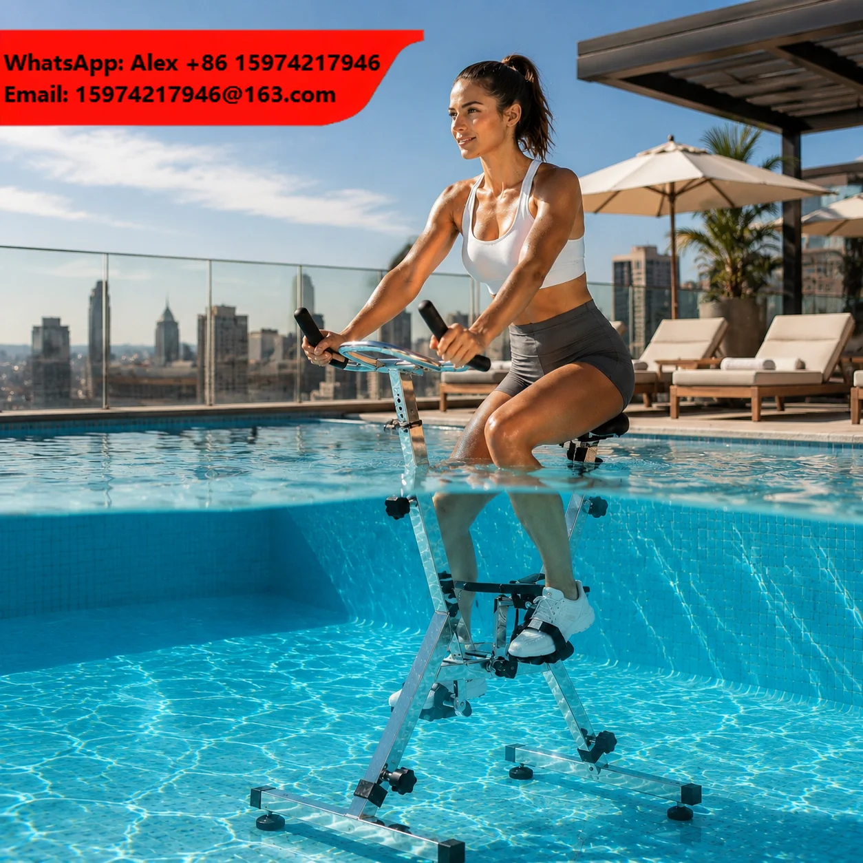 Outdoor Fitness Equipment Underwater Bike SS316 Anti-Rust Swimming Pool Exercise Bike Spa Bikes For Gym