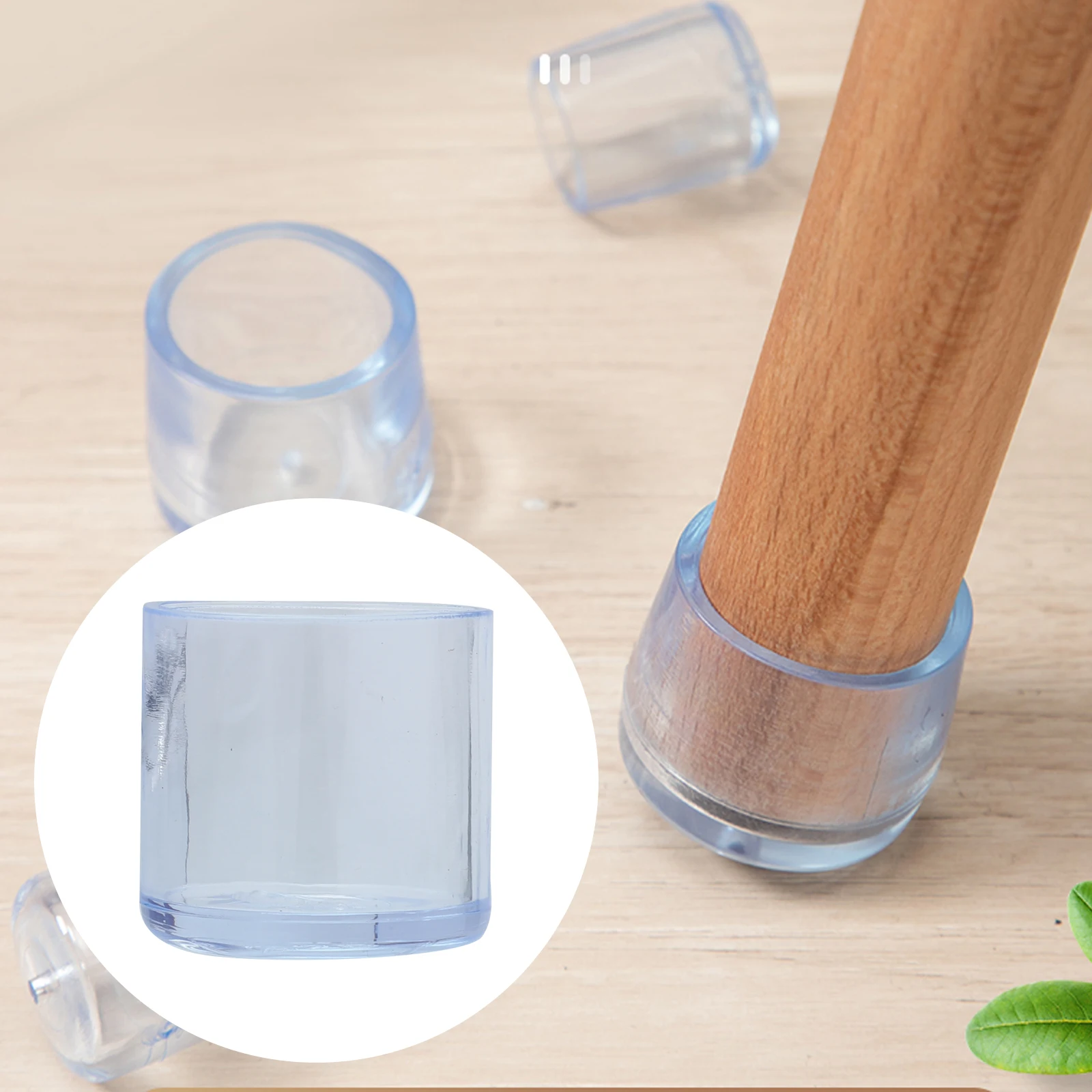 

32Pcs Table Leg Caps Anti-Slip Chair Feet Covers Floor Protectors for Furniture Clear PVC Cover No Adhesive Needed Home Use