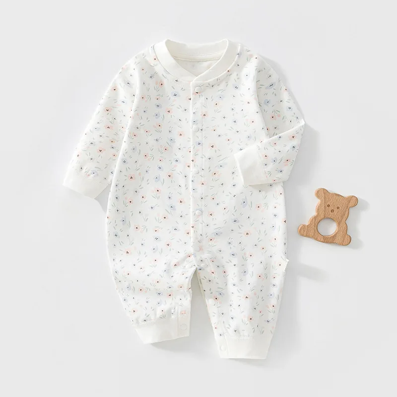 Autumn Winter Baby Base Outfit Single Breasted Baby Jumpsuit Pure Cotton High-quality Baby Outfit 0-18M Newborn Home Clothes
