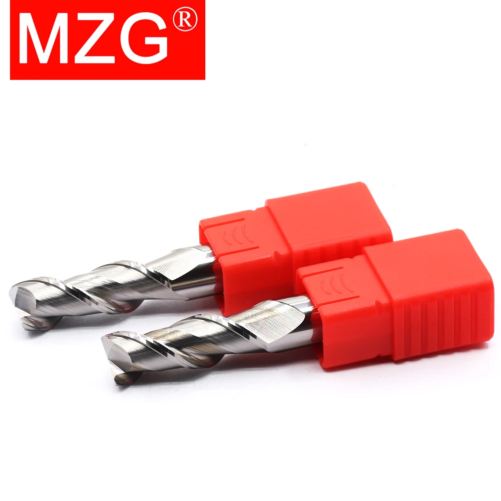 MZG 2 Flute HRC55 Aluminium 0.2-20mm End Mills High Precision HSS Metal Cutter Carbide Alloy Milling Tool Key Seater Router Bit