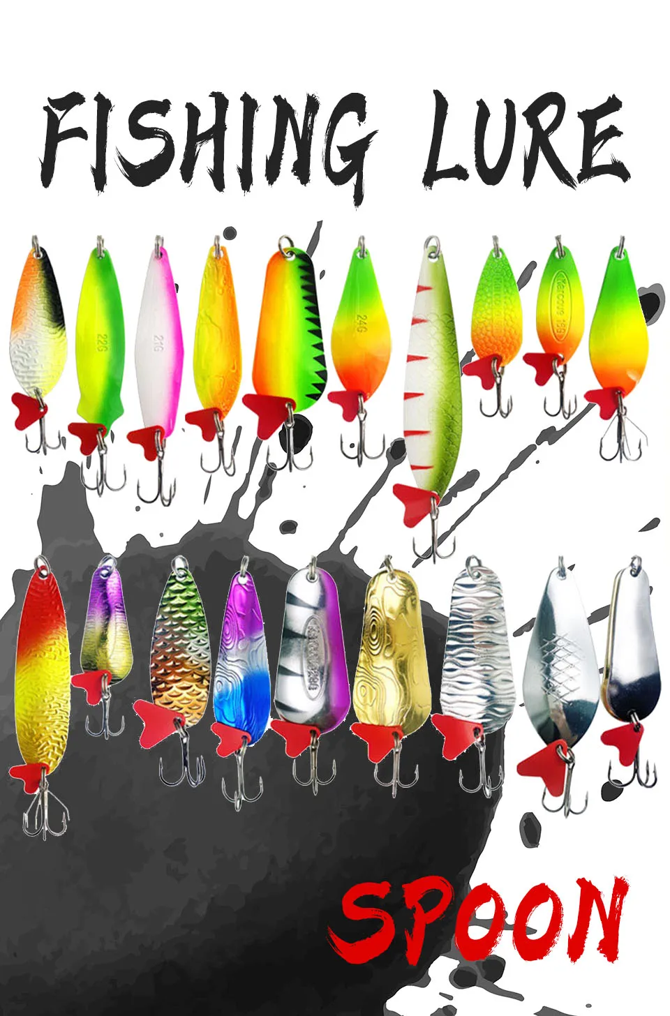 WALK FISH New 16g-28g Metal Spinner Spoon Trout Fishing Lure Hard Bait Sequins Noise Paillette Bait Hard Sequins Spinner