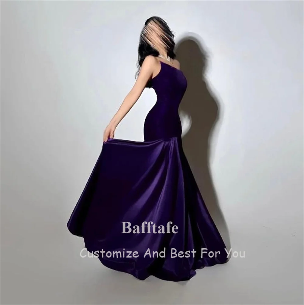 Bafftafe Purple Velvet Satin Formal Evening Dresses Customized Mermaid Arabia Fishtail Prom Dress Women Formal Party Gowns 2025