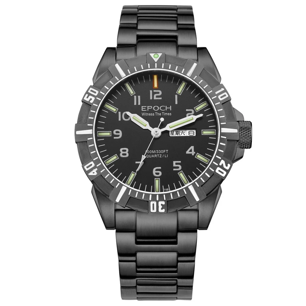 EPOCH Men Military Watch 43mm Quartz Wristwatch Sport Luminous