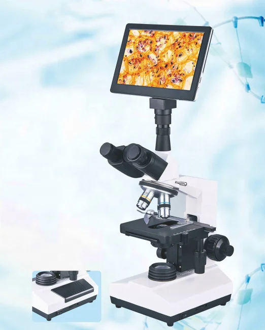 Laboratory LED light video 7 inch screen biological microscope Binocular Microscope