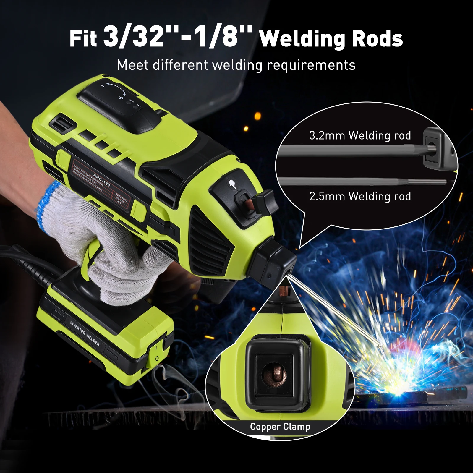 Upgraded Welding Machine, 220V Handheld Welder with IGBT Inverter 6 Variable Current Adjustment, Portable ARC Welder Gun