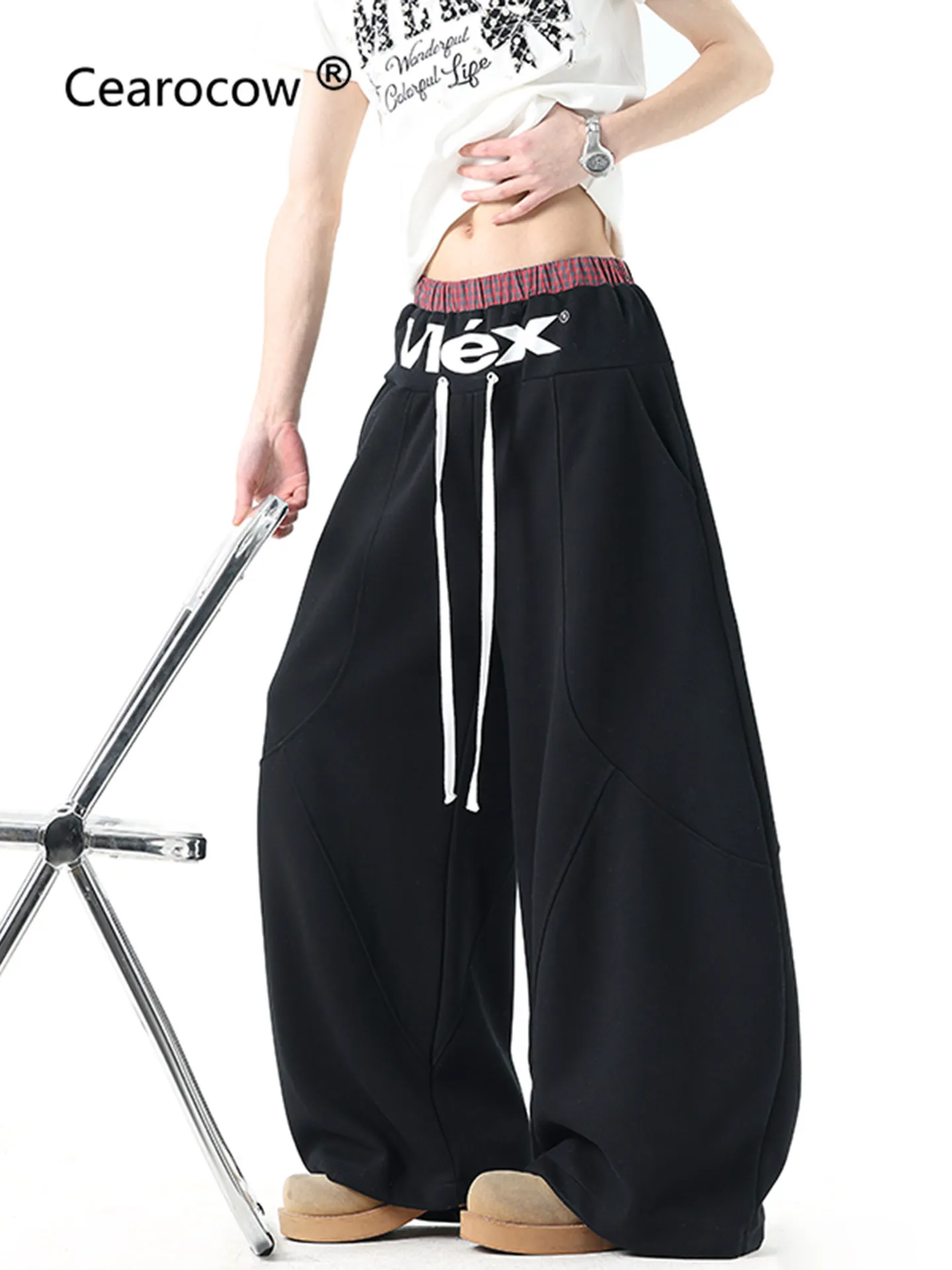 Women's Black Baggy Sweatpants Y2k Pants Harajuku Jazz Dance Pants Japanese 2000s Style Vintage Oversize Trousers Clothes 2026