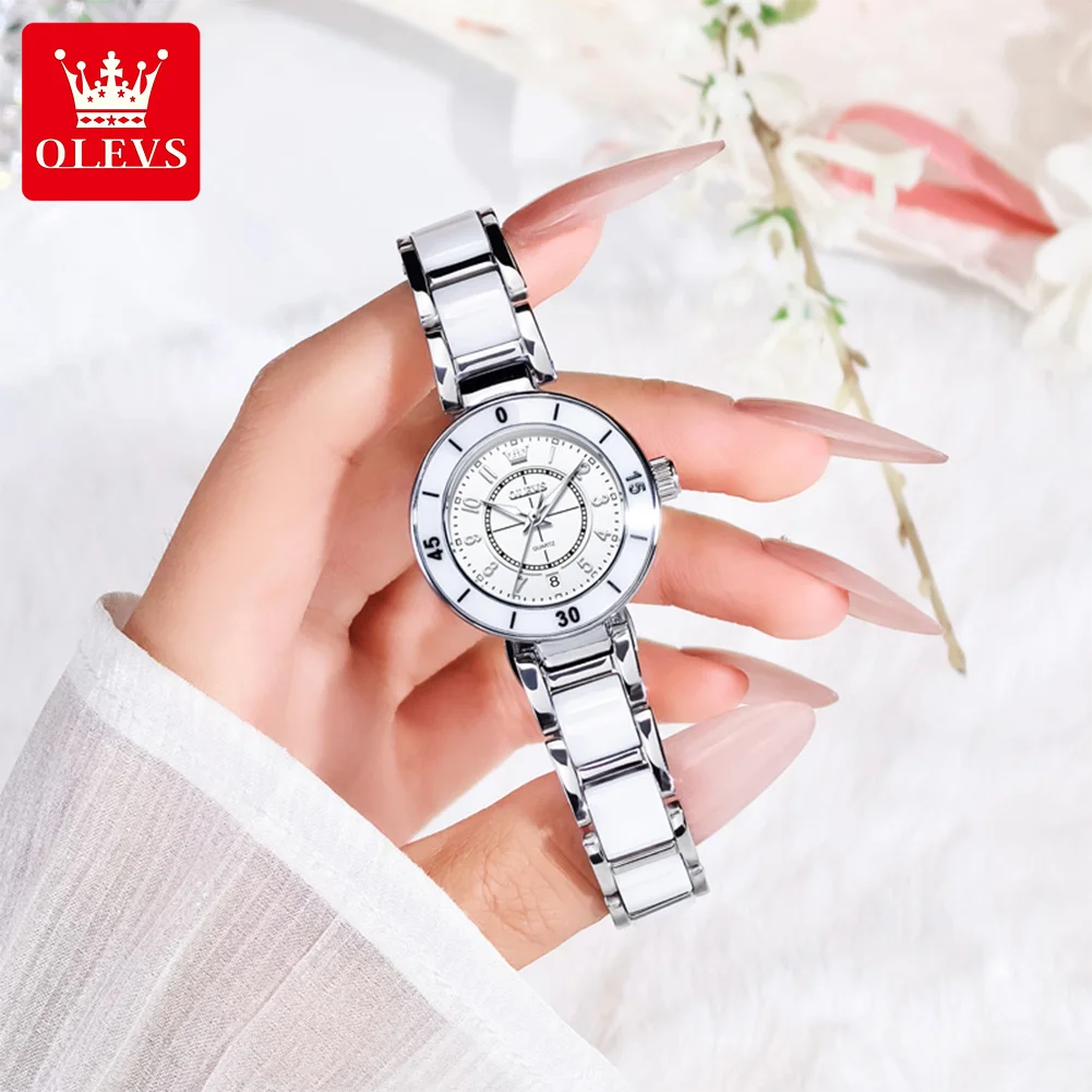 OLEVS Women's Watches 7083L Top Brand Elegant Fashion Original Quartz Watch for Lady Bracelet, Necklace, Gift Box Packaging