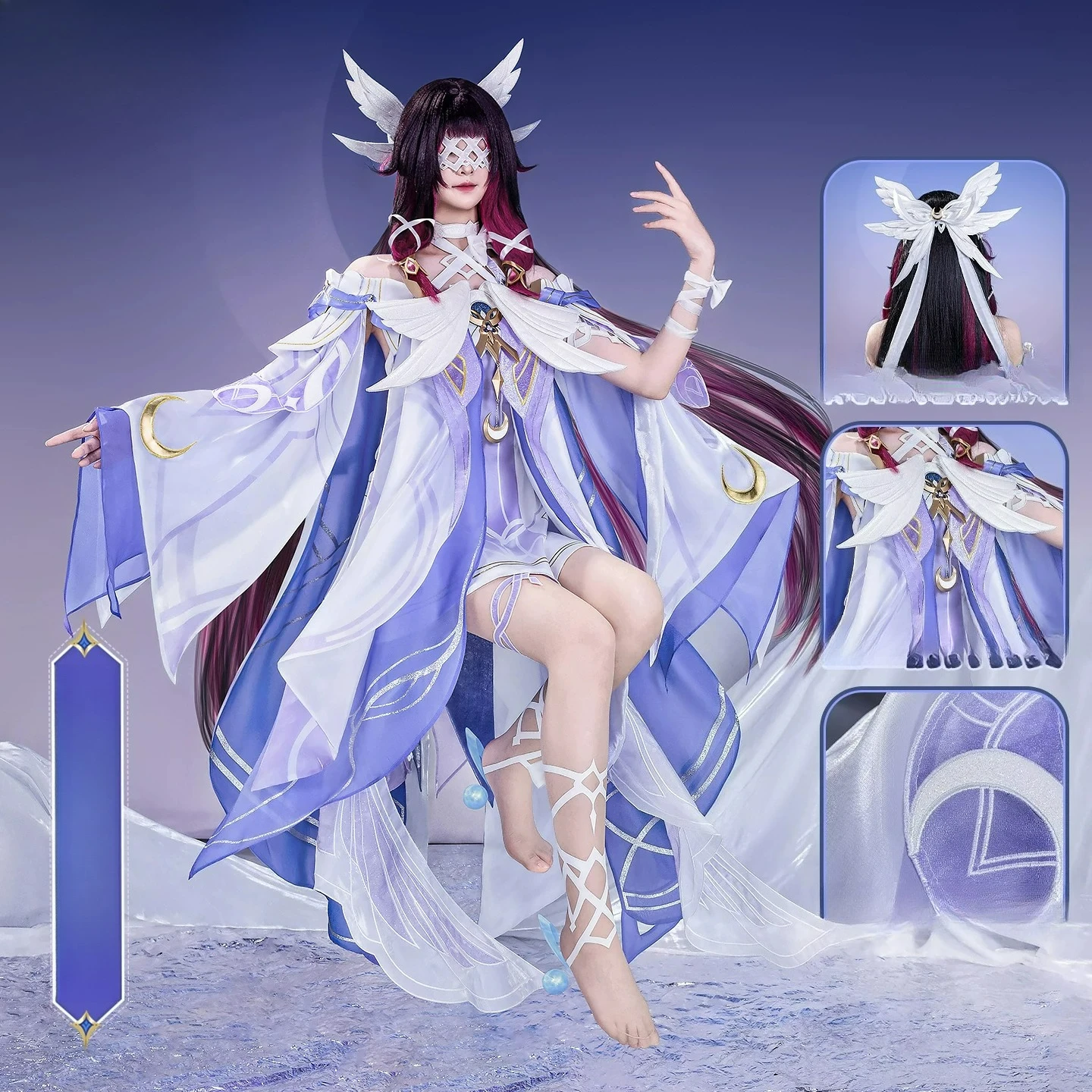 

Genshin Impac Columbina Hyposelenia Cosplay Game: Fool's Crowd Kuttar C Halloween Uniform Carnival Party Play Role Clothes