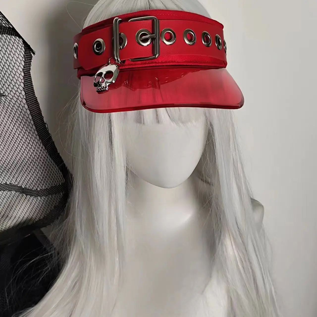 Skull Leather Button Unisex Light PVC Empty Top Baseball Caps Spring and Summer Outdoor Adjustable Casual Hats Sunscreen Y2k Hat