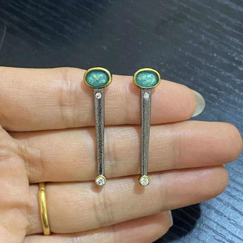 Vintage Green Australian Treasure Ethnic Earrings Suitable For Women's Creative Personalized Jewelry
