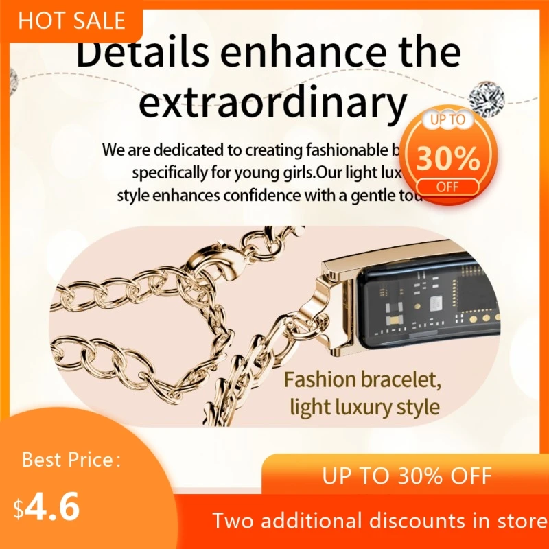 

Echowear Smart Real Time Heart Rate Sleep WeChat Exercise Blood Oxygen Women's Jewelry Fashion Wristband Smart Bracelet New 2026