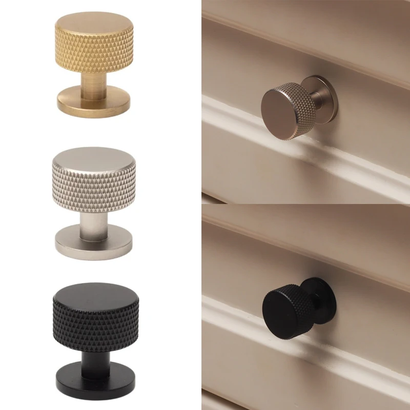 20PCS Solid Brass Knurled Furniture Pulls Handles Drawer Knobs Cupboard Wardrobe Bookcase Closet Dresser Cabinet Pulls Knobs